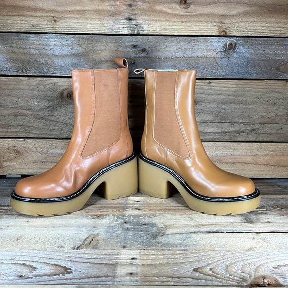 Marc Fisher Fredy Women's Leather Booties - Cognac - 7.5 - New without box - Picture 6 of 8